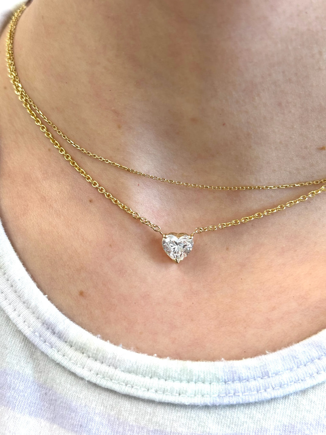 Lola - Heart Shape Diamond Pendant - Gem Jewelers Co