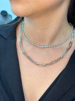Domino - (5.35CT T.W.) Diamond Paperclip Link Necklace - Gem Jewelers Co