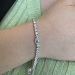 Athena - 7CT T.W Single Stone Emerald Shape Bezel Natural Diamond Tennis Bracelet - Gem Jewelers Co