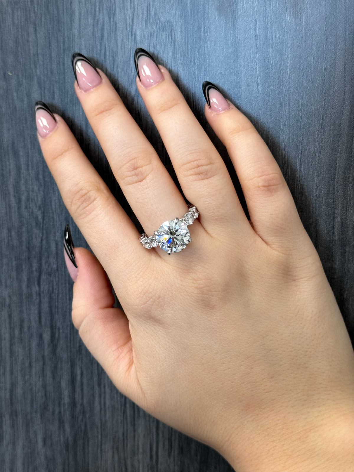 Eterna - Round Cut Diamond Eternity Style Engagement Ring - Gem Jewelers Co
