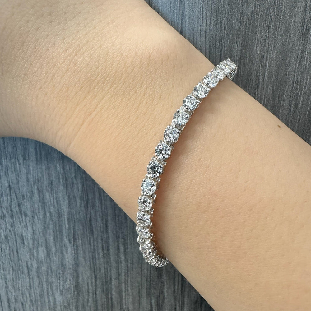 3-Prong Natural Diamond Tennis Bracelet - Martini Style - Gem Jewelers Co