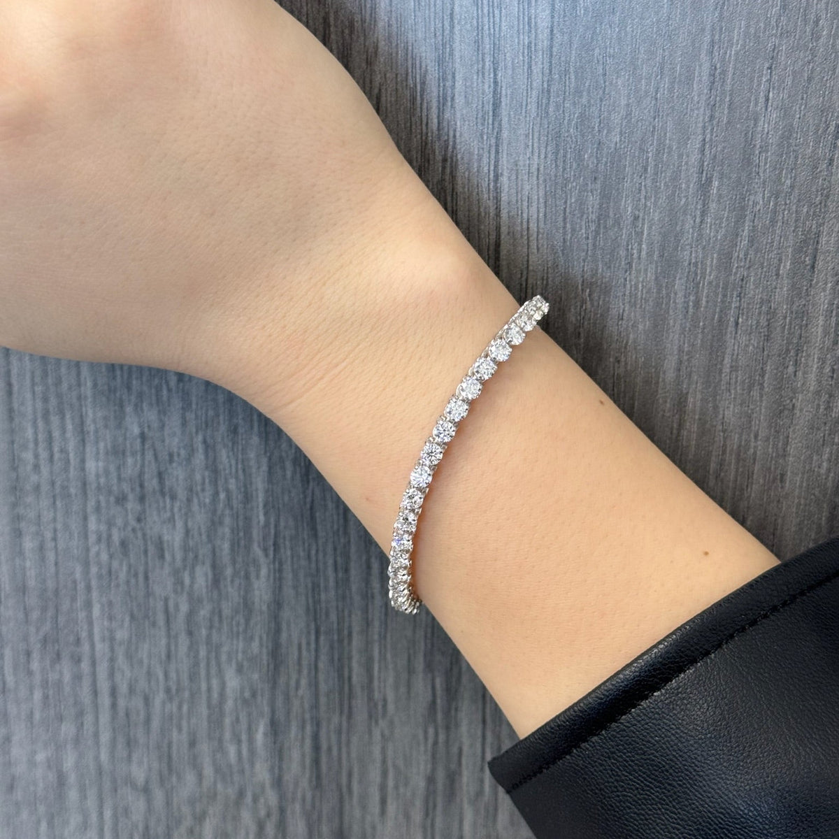 3-Prong Natural Diamond Tennis Bracelet - Martini Style - Gem Jewelers Co