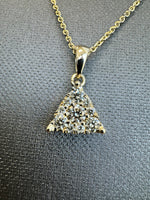 Cassandra  - 1/2 Carat TW Diamond Triangle Cluster Pendant Necklace - Gem Jewelers Co