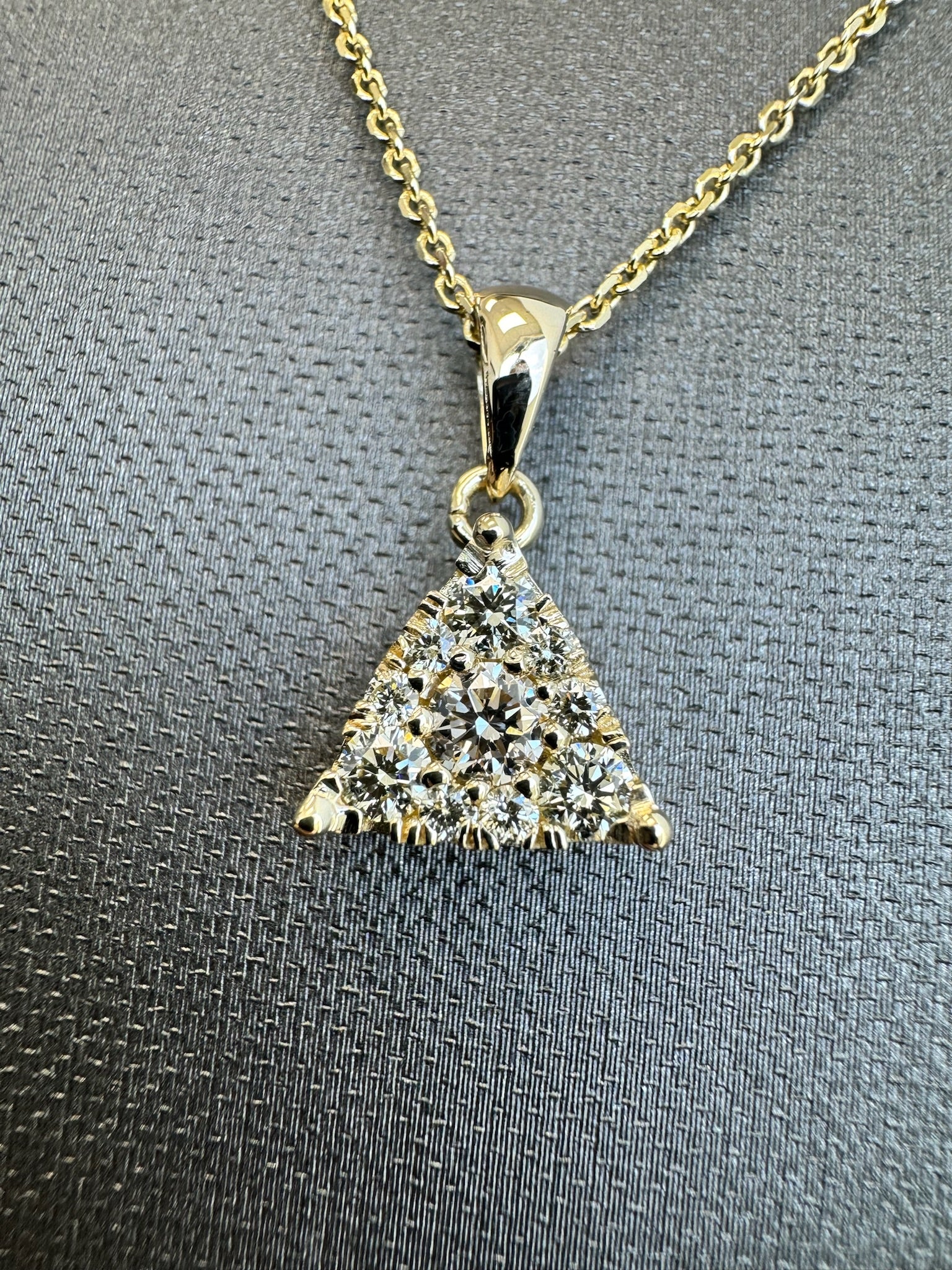Cassandra  - 1/2 Carat TW Diamond Triangle Cluster Pendant Necklace - Gem Jewelers Co