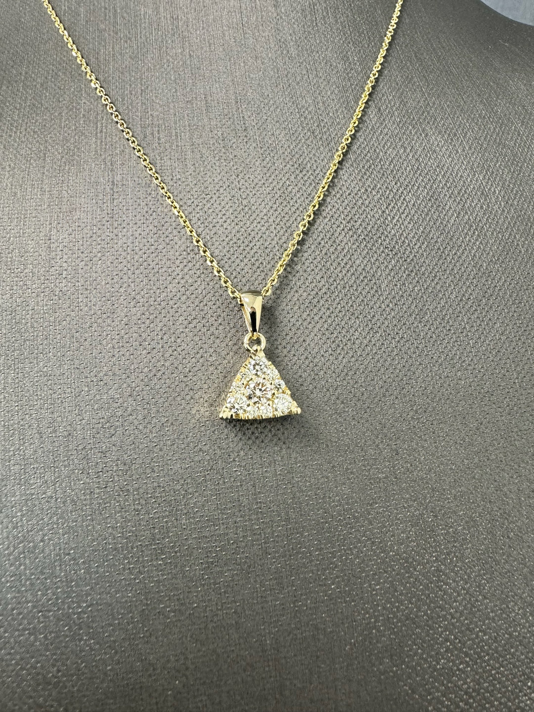 Cassandra  - 1/2 Carat TW Diamond Triangle Cluster Pendant Necklace