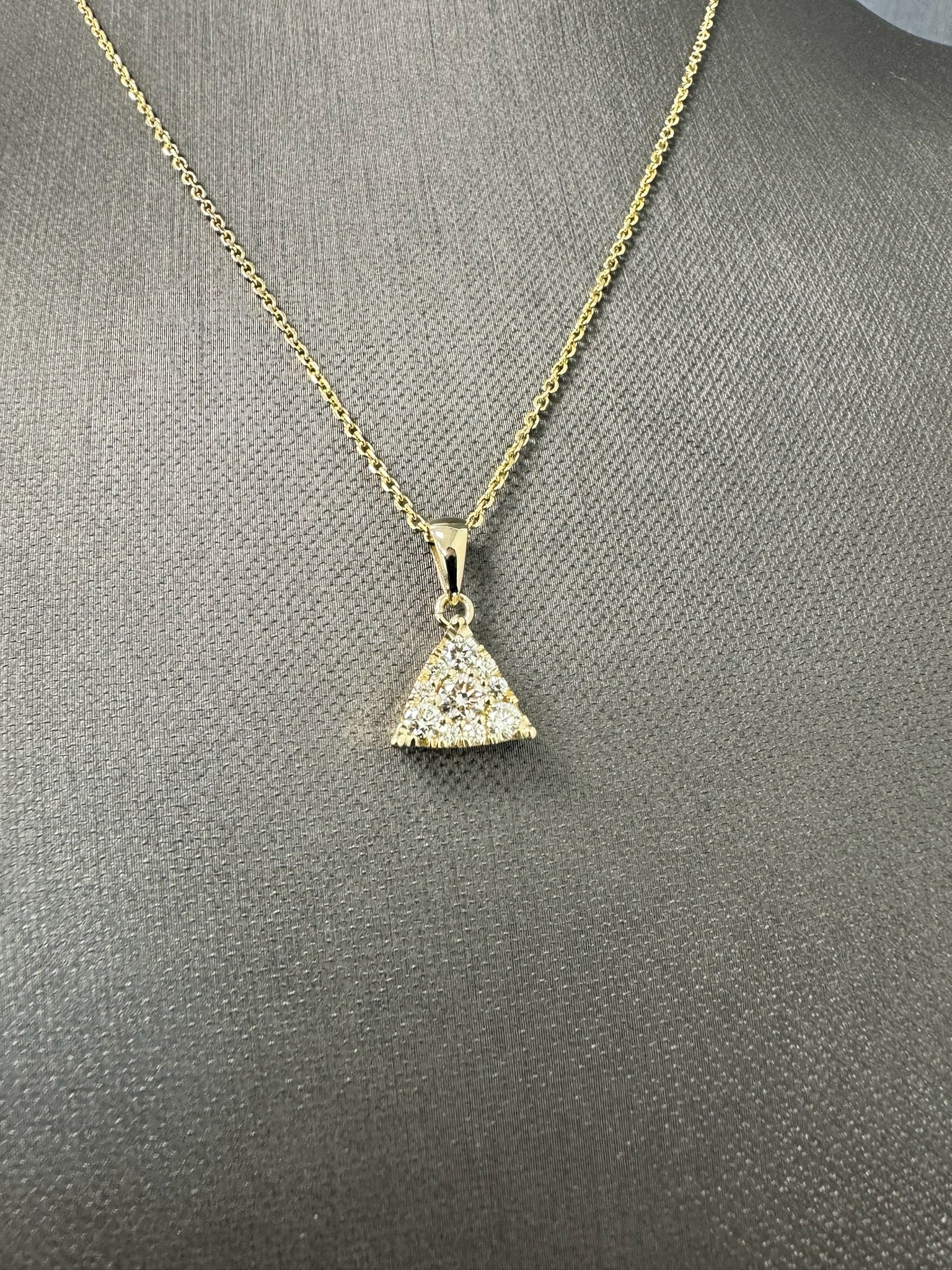 Cassandra  - 1/2 Carat TW Diamond Triangle Cluster Pendant Necklace - Gem Jewelers Co