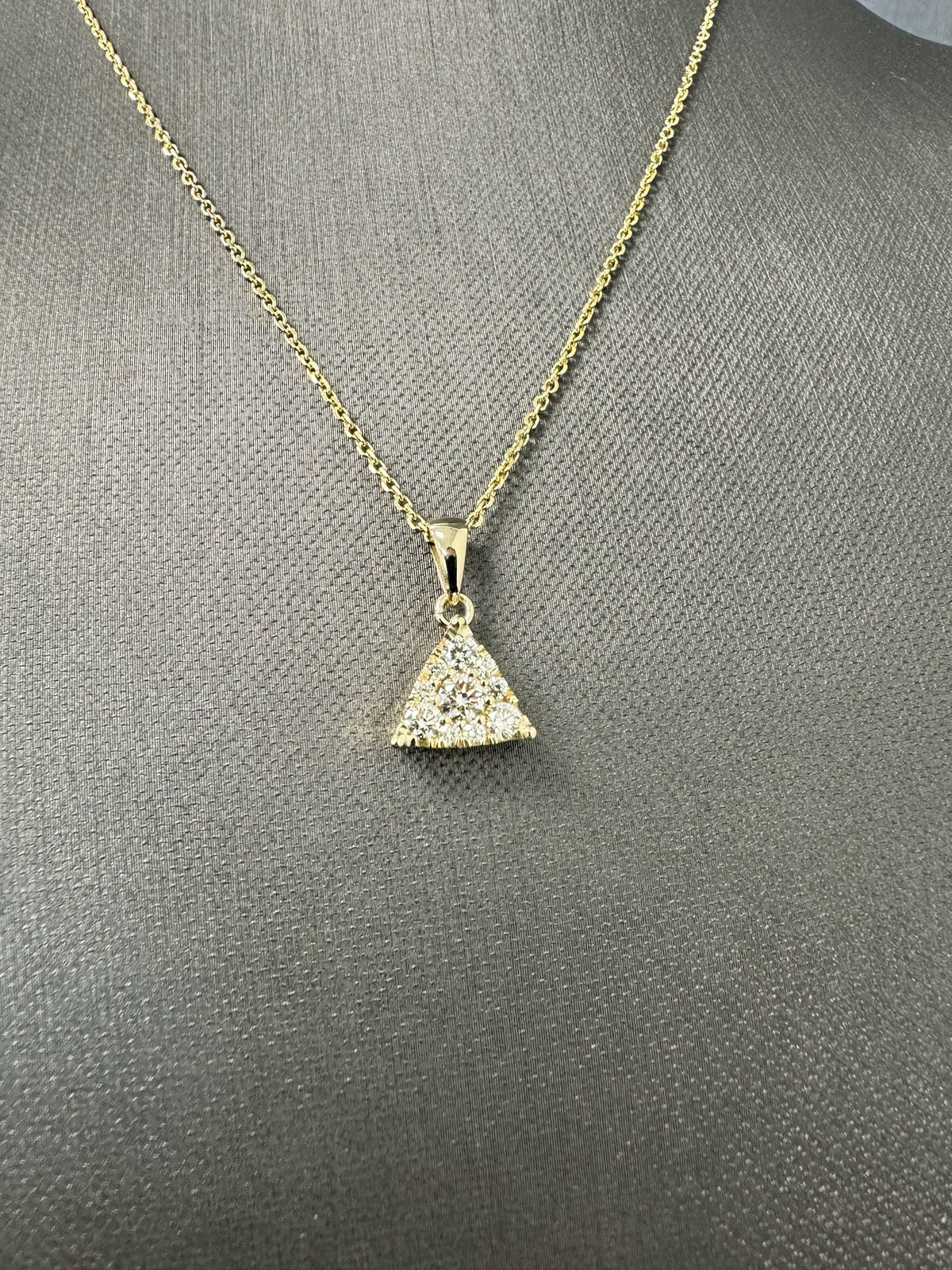 Cassandra  - 1/2 Carat TW Diamond Triangle Cluster Pendant Necklace - Gem Jewelers Co