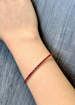 Flexible Natural Red Ruby Bangle in 14K Solid Gold 1