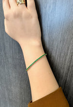 Flexible Natural Green Emerald Bangle 14K lifestyle 2.2