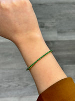 Flexible Natural Green Emerald Bangle 14K lifestyle 5