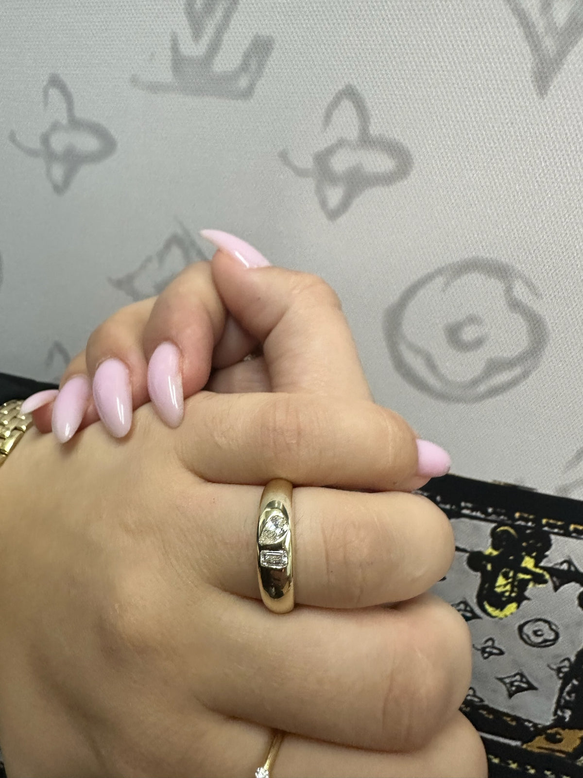 Verdiana - Toi et Moi Domed Bezel Set Diamond Ring - Gem Jewelers Co