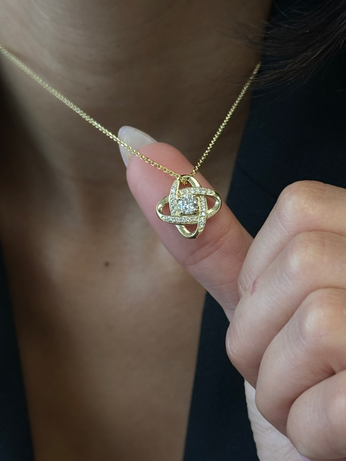 Infinity Diamond Solitaire Pendant