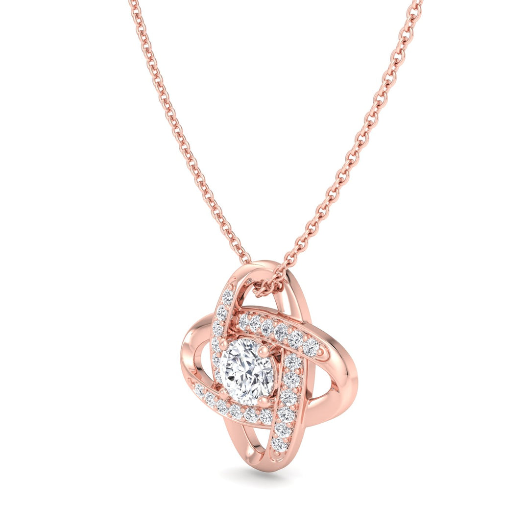 Infinity Diamond Solitaire Pendant Rose Gold