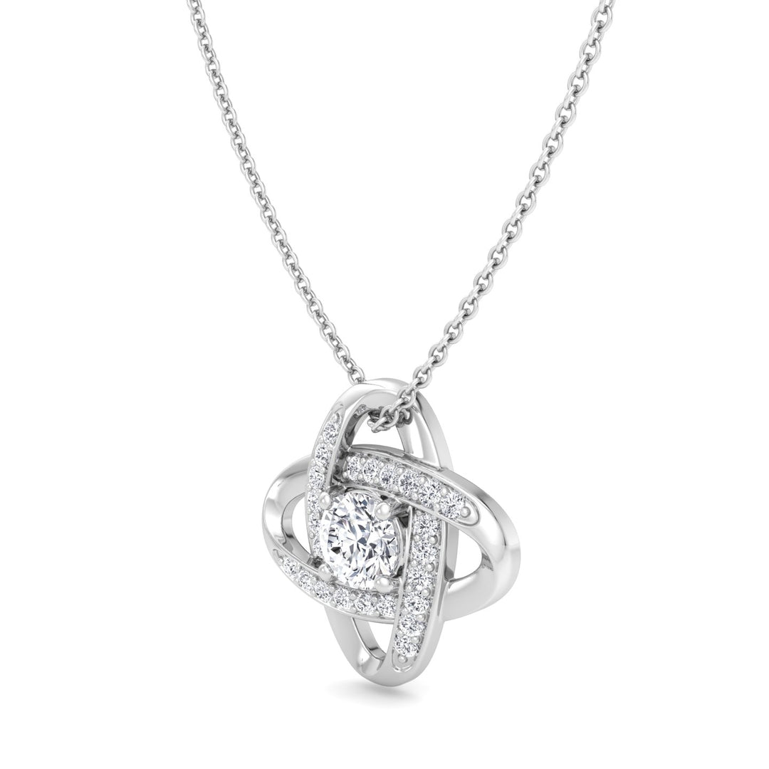 Infinity Diamond Solitaire Pendant White Gold