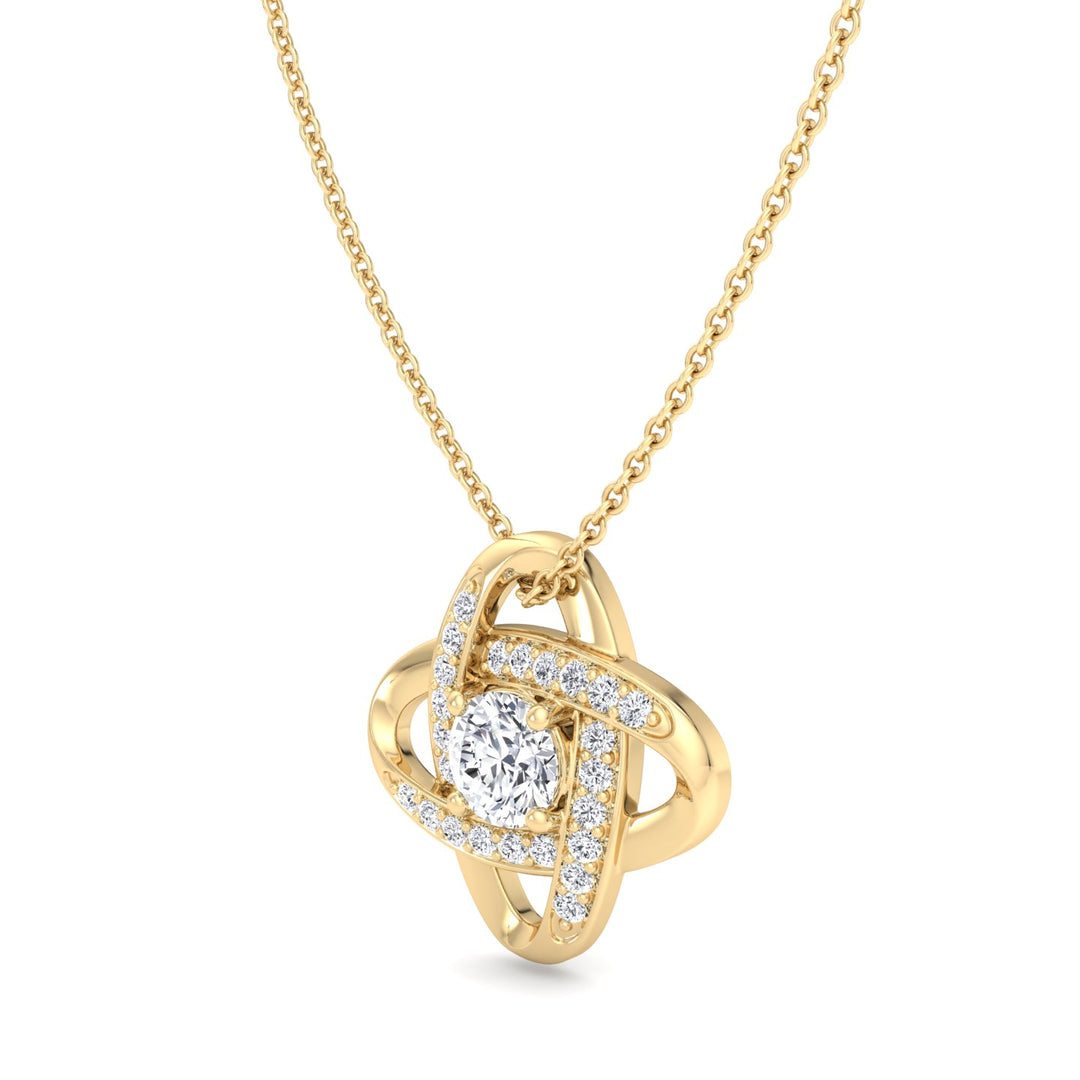 Infinity Diamond Solitaire Pendant Yellow Gold