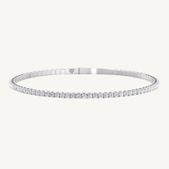Flexible Natural Diamond Bangle in 14K Solid Gold