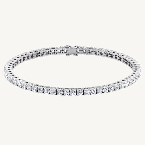 4 Prong Natural Diamond Tennis Bracelet ( Square Box Setting ) 14K Solid Gold