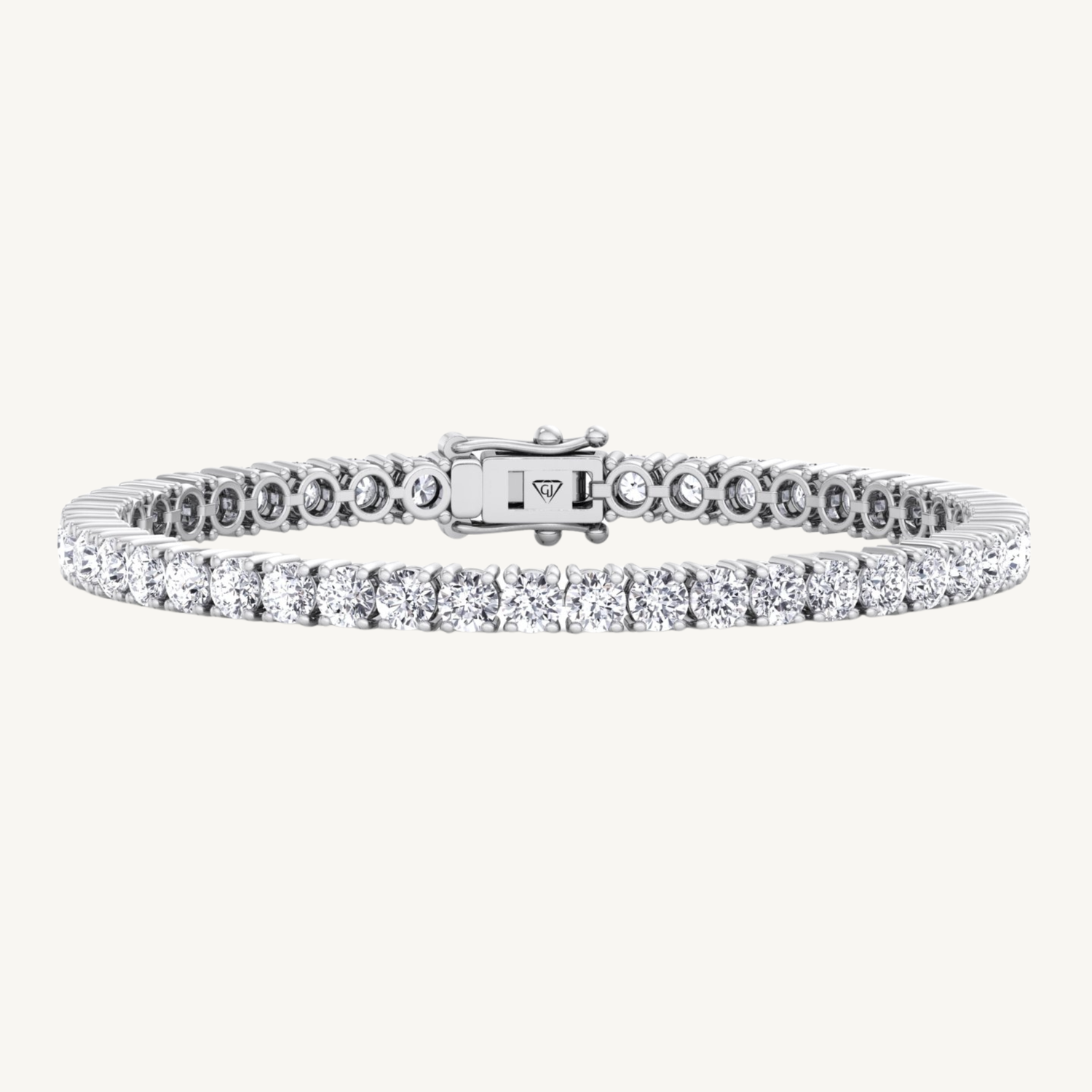 4 Prong Natural Diamond Tennis Bracelet ( Square Box Setting ) 14K Solid Gold