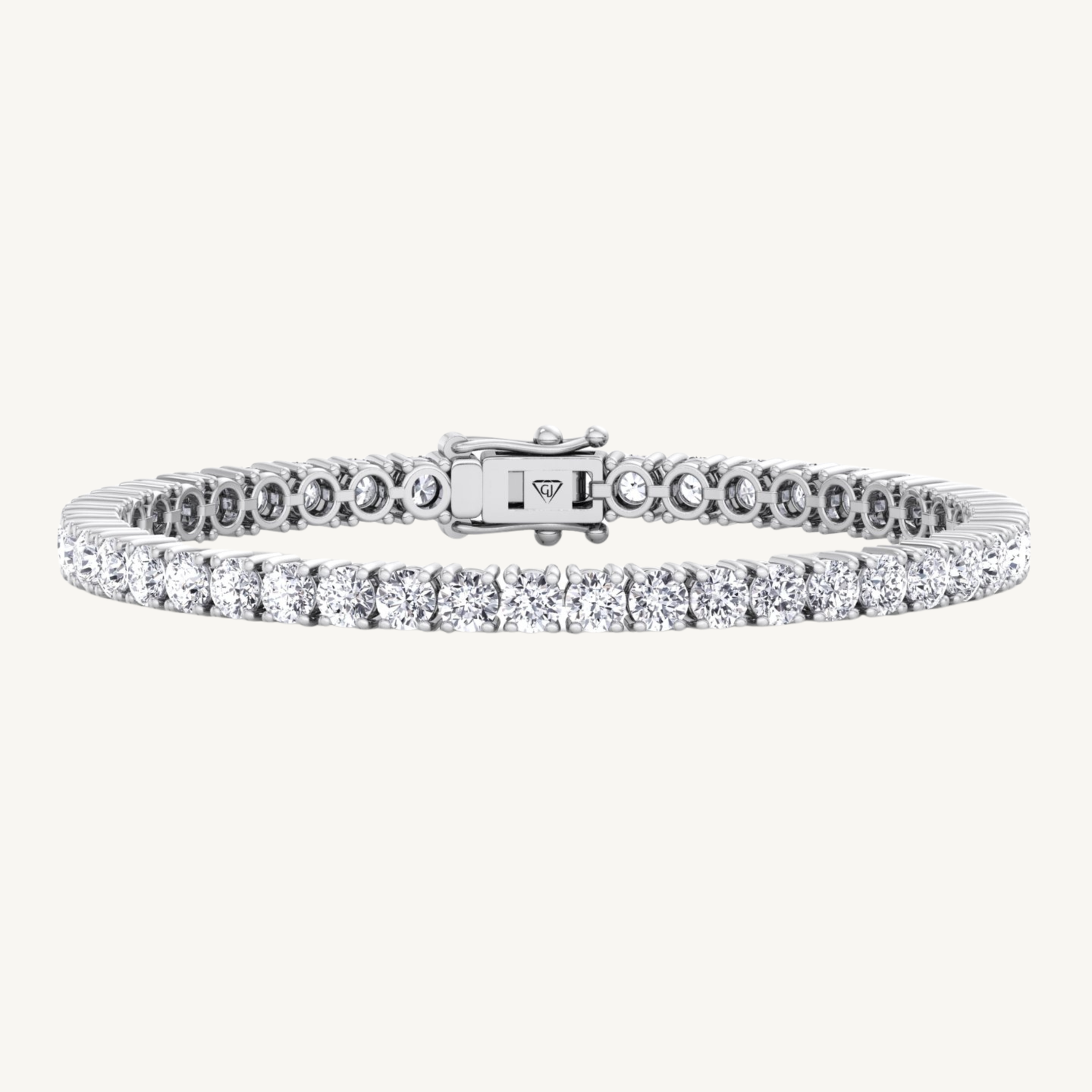 4 Prong Natural Diamond Tennis Bracelet ( Square Box Setting ) 14K Solid Gold