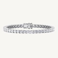 4 Prong Natural Diamond Tennis Bracelet ( Square Box Setting ) 14K Solid Gold