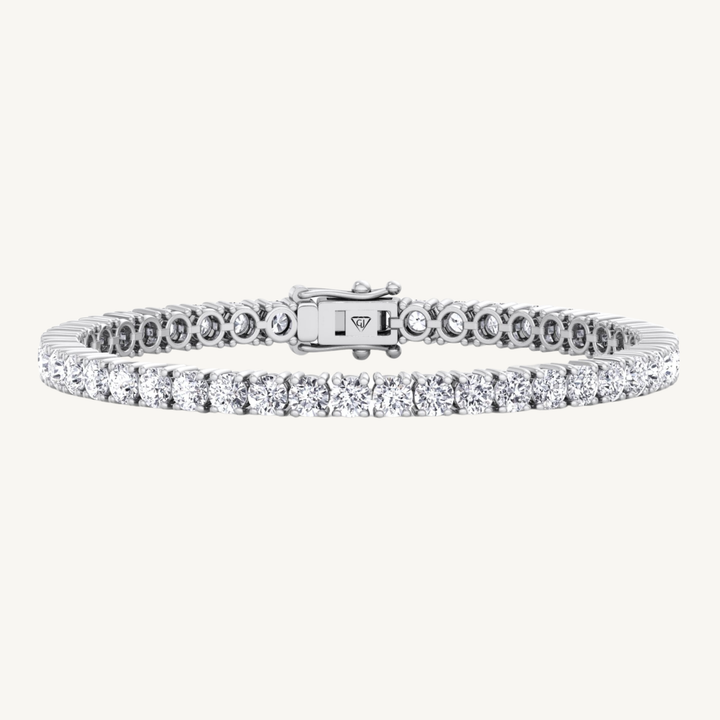 4 Prong Natural Diamond Tennis Bracelet ( Square Box Setting ) 14K Solid Gold