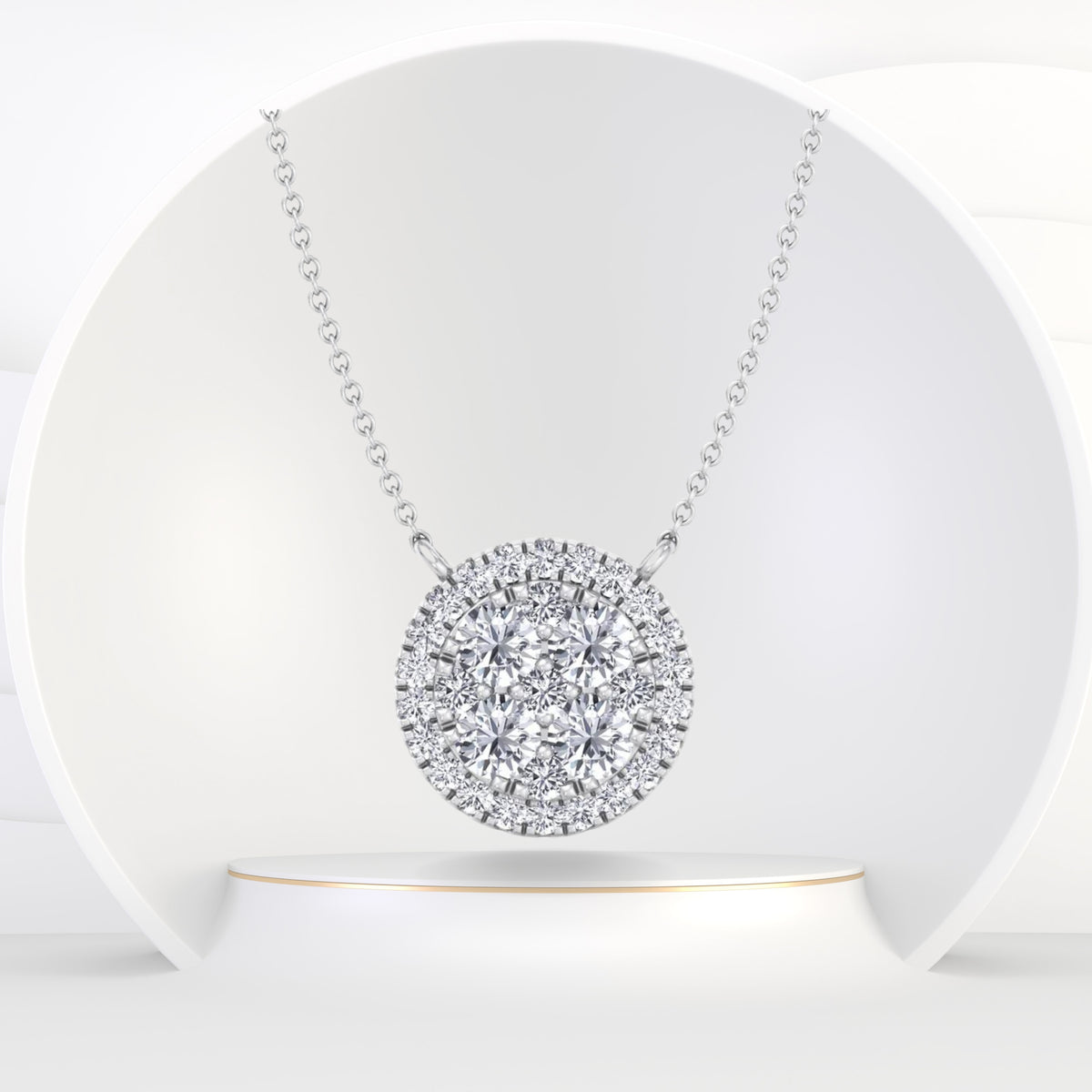 Lisbon - 1 Carat Round Shape Diamond Pendant Necklace