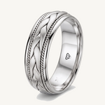 Classic Men's Braided Solid Gold Band