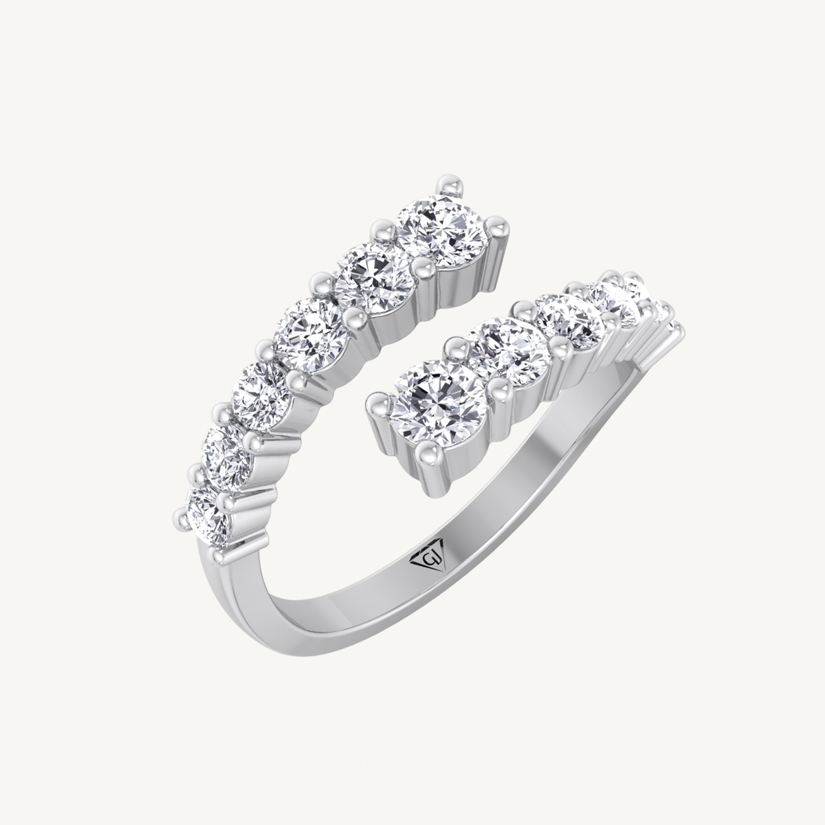 Graduated Round Cut Diamond Wrap Ring