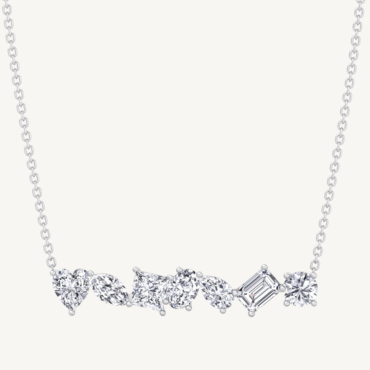 Multi Shape Natural Diamond Bar Pendant