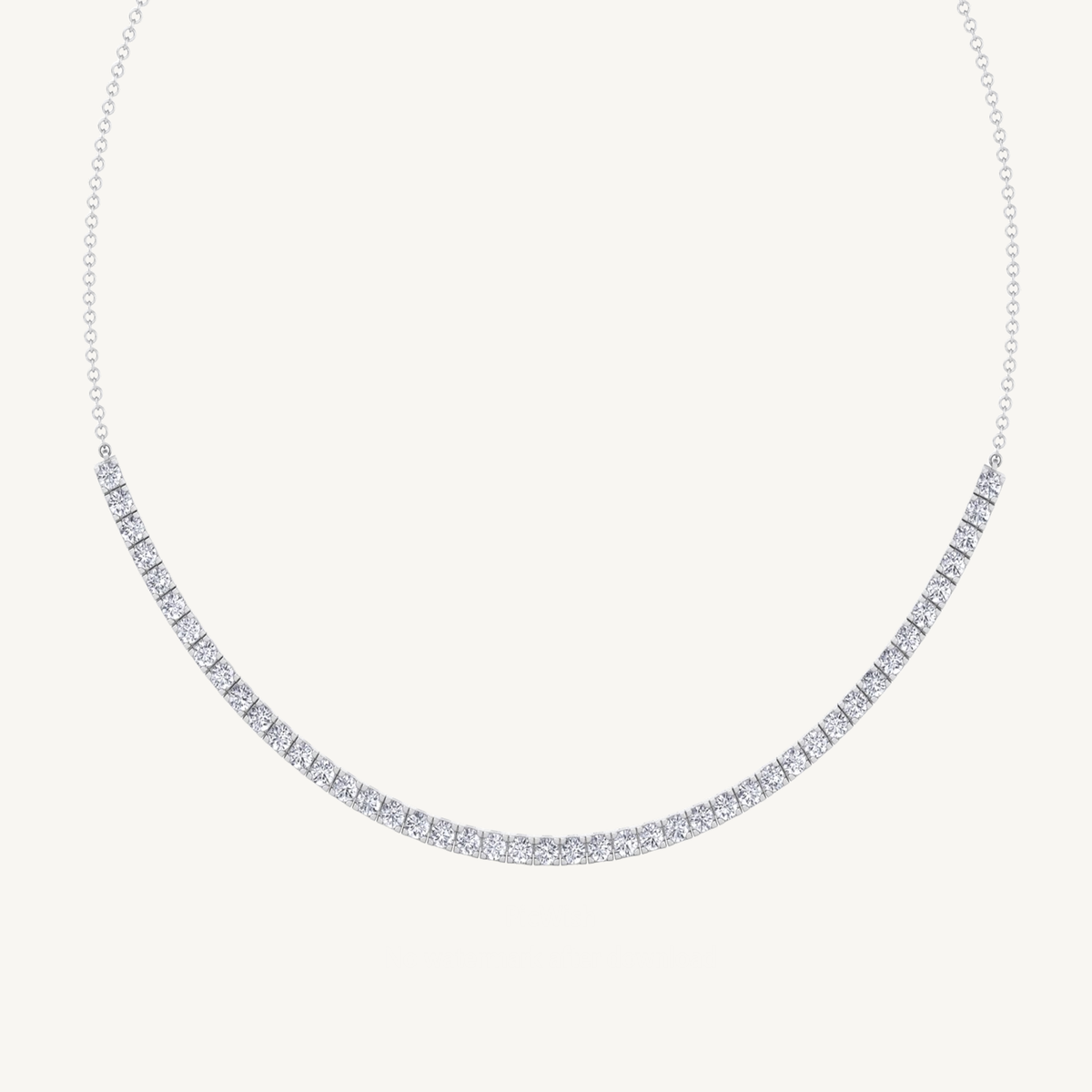Halfway 4-Prong Natural Diamond Tennis Necklace