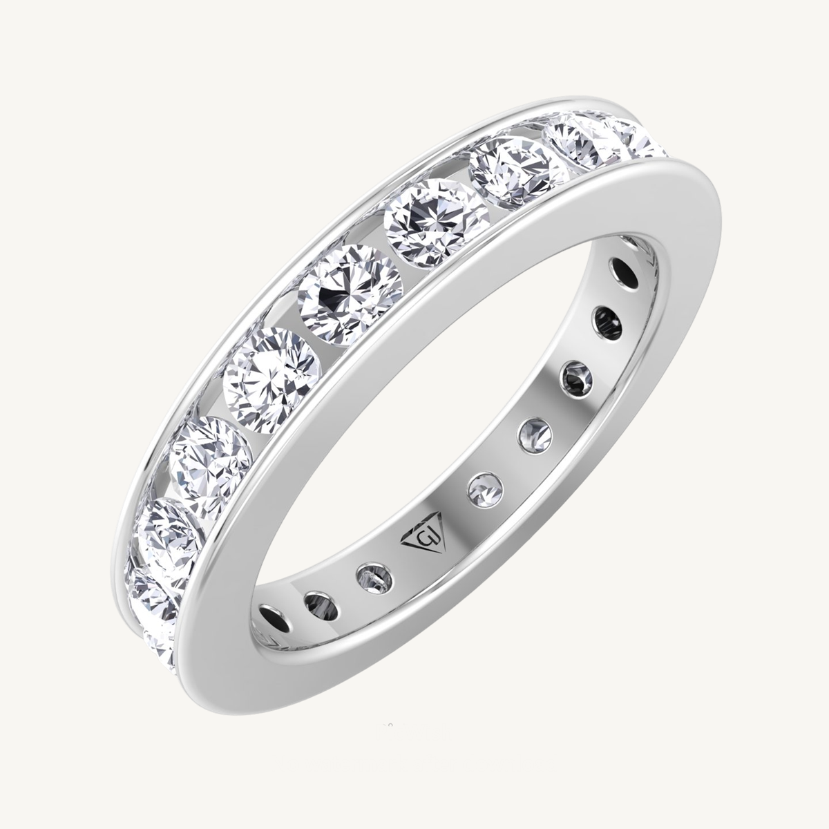 Channel Set Round Natural Diamond Eternity Band