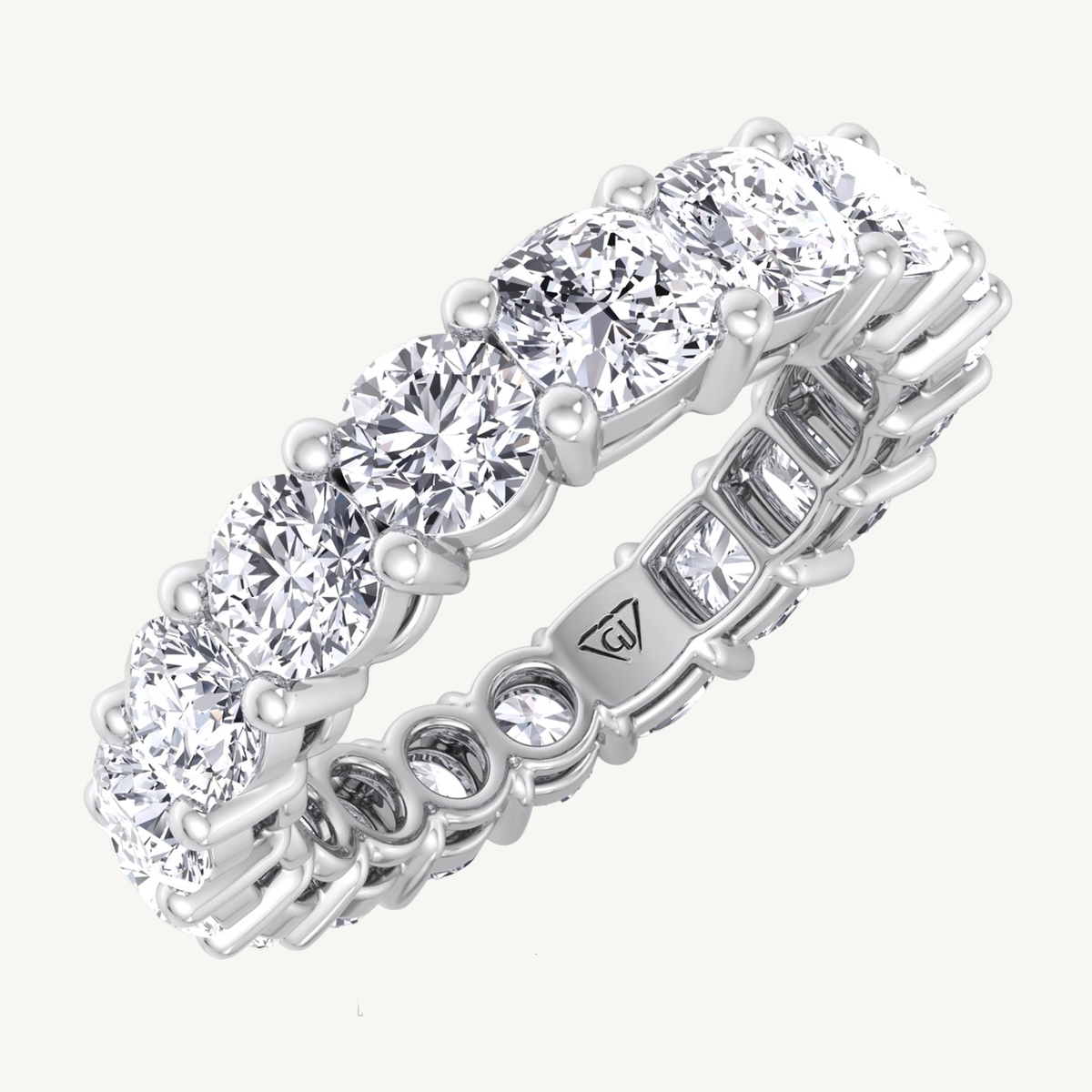 Double Shape Natural Diamond Eternity Band (Round & Cushion)