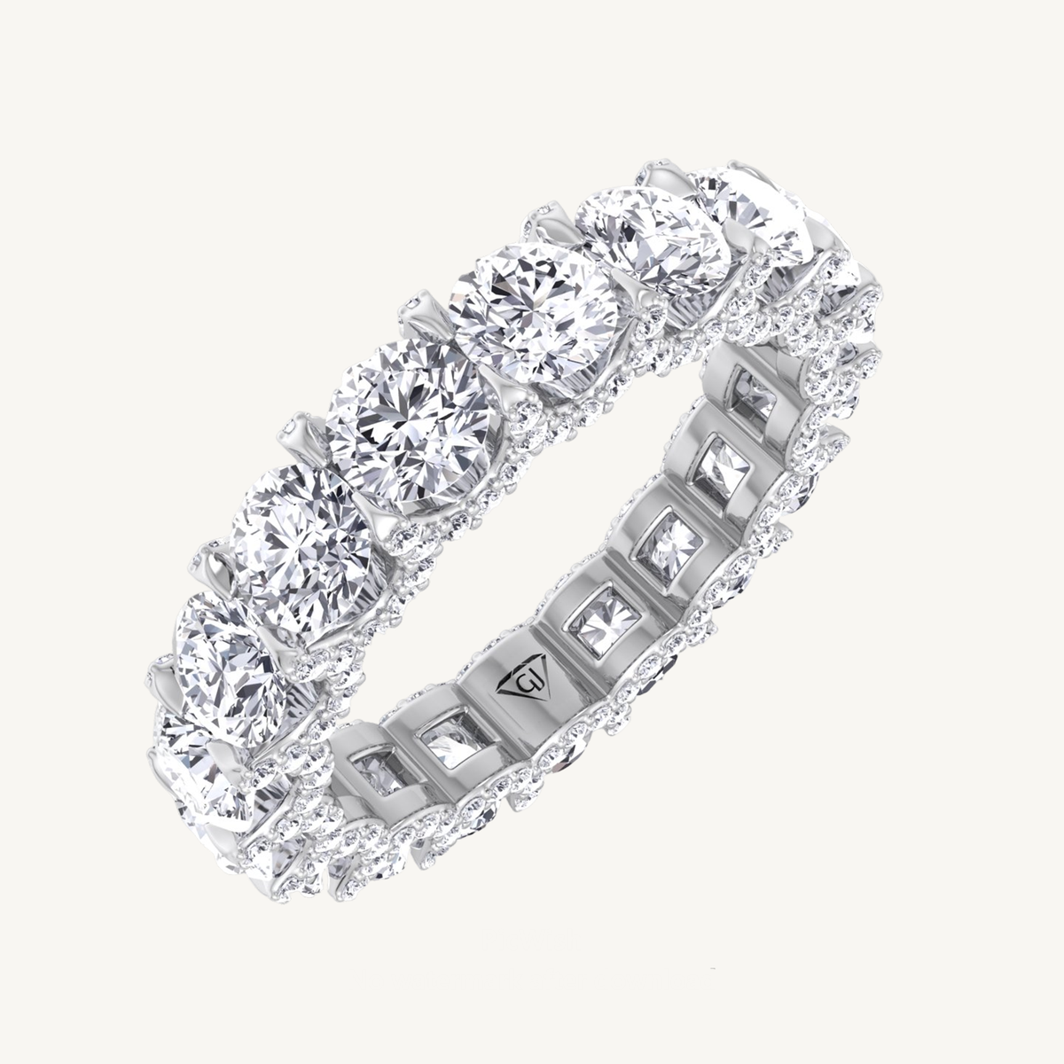 U-Prong Micro Pave Diamond Eternity Band