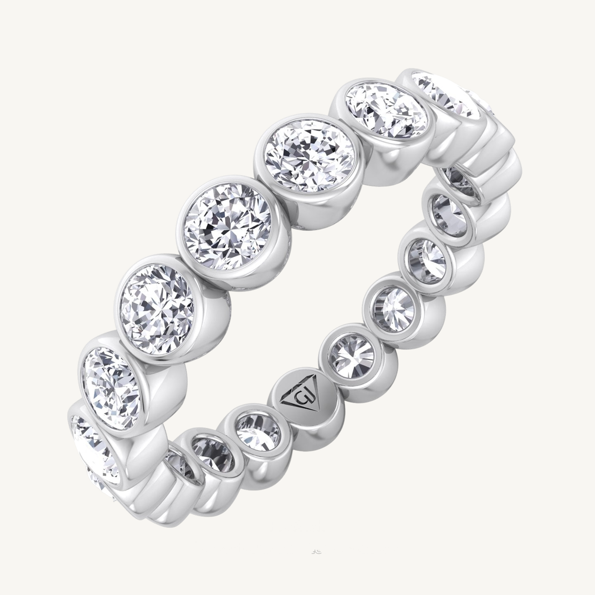 Bezel Set Round Cut Diamond Eternity Band