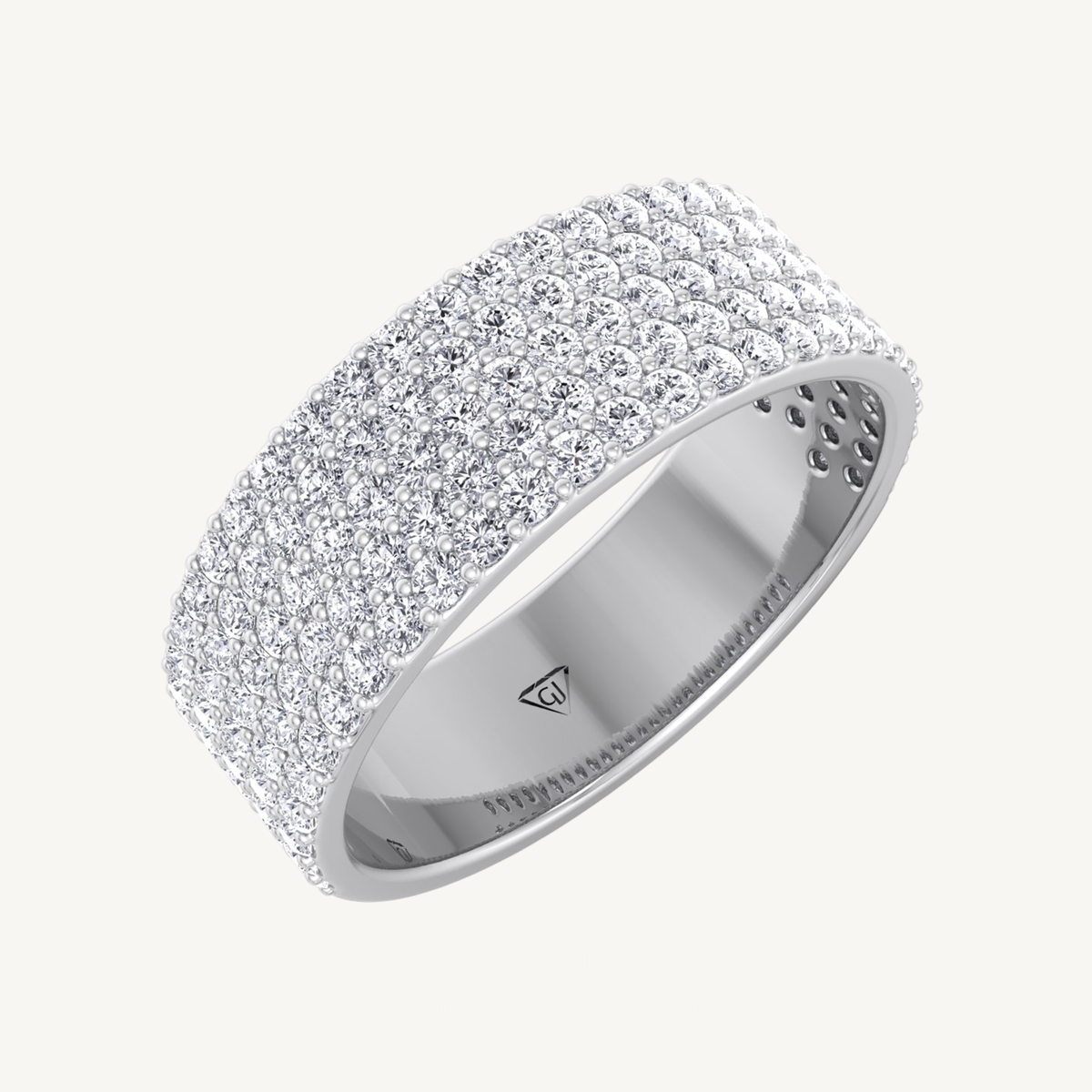 (1.13 CT T.W.) Multi Row Pave Diamond Eternity Band
