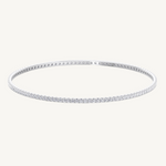 Round cut natural diamond bangle 14K solid gold