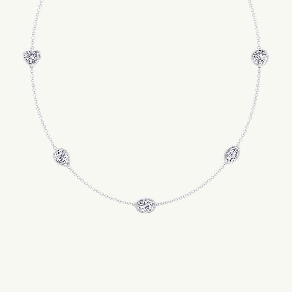1.40CT T.W. Multi Shape Natural Diamonds Station Necklace