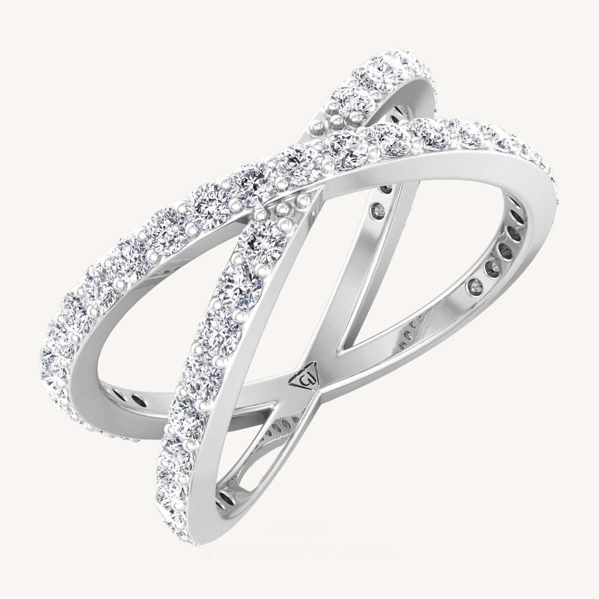 Crossover Double Diamond Ring