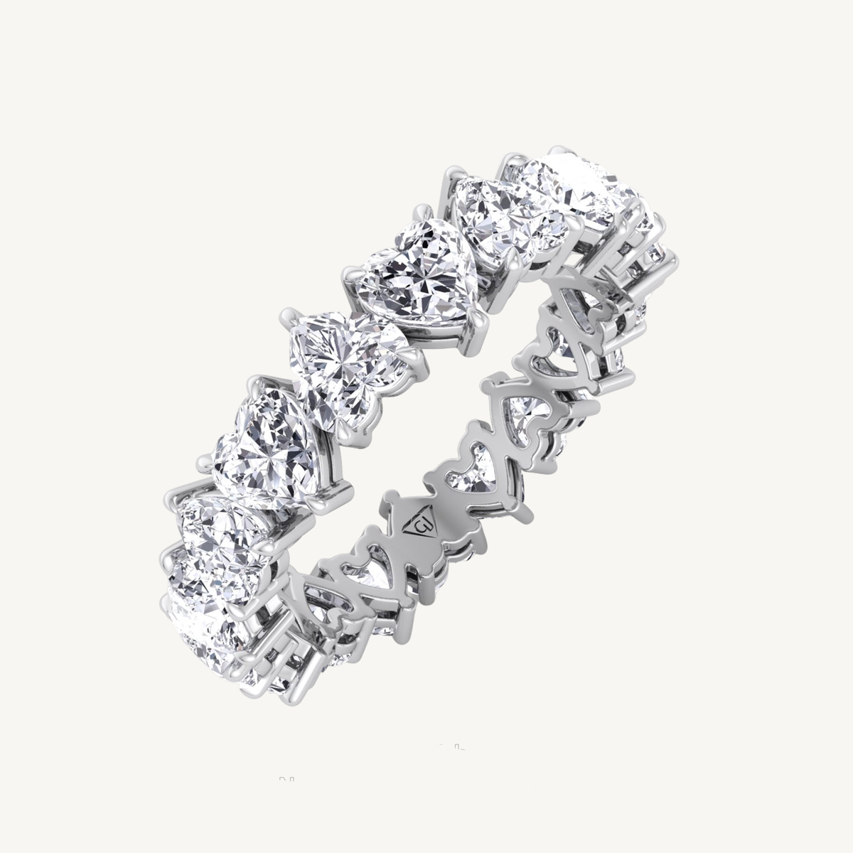 North South Heart Shape Natural Diamond Eternity Band