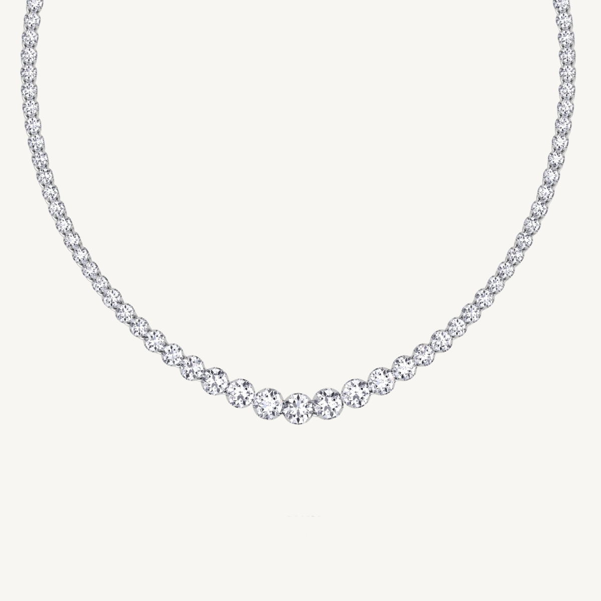Graduated Natural Diamond Tennis Necklace Platinum (Crown Prong, Buttercup Setting)