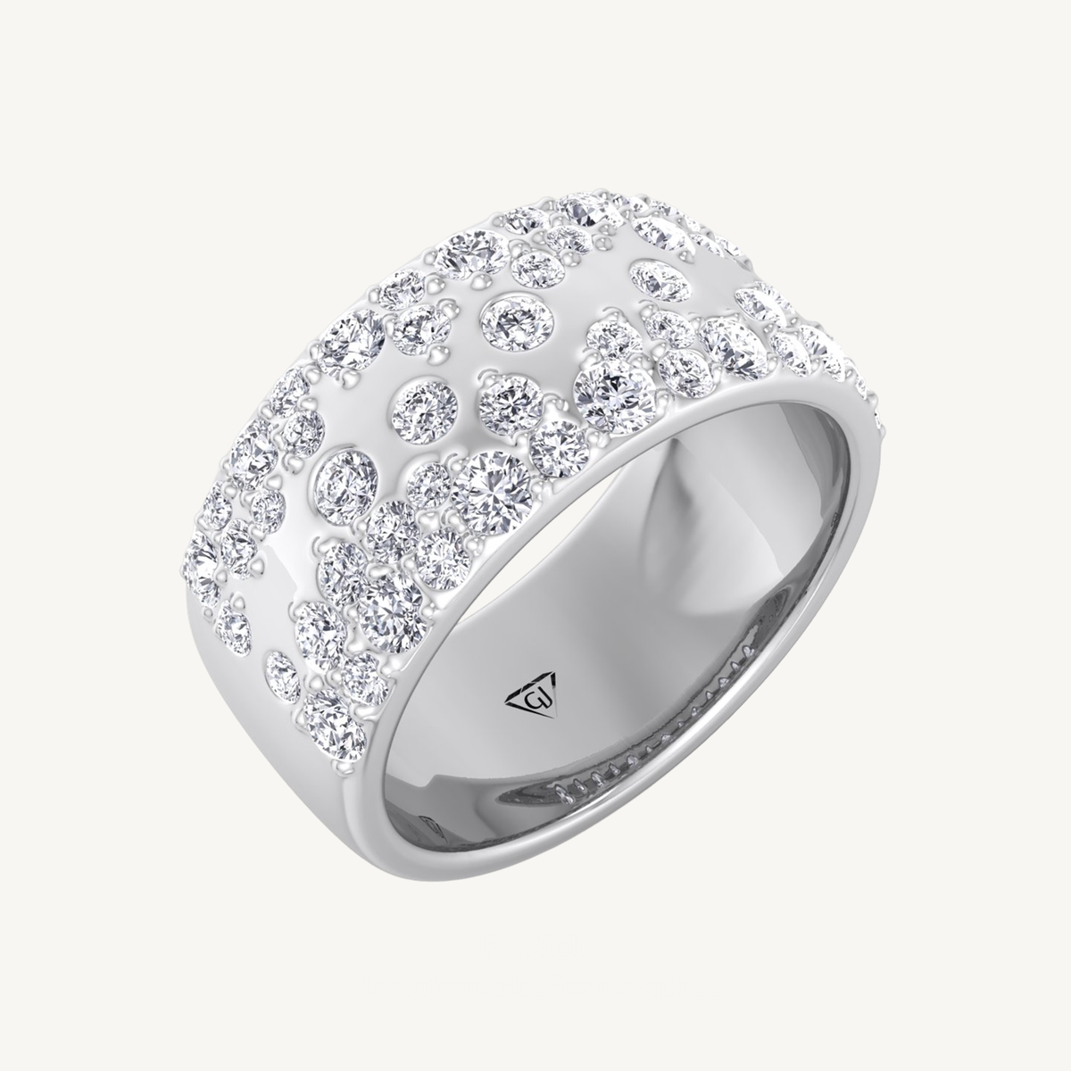 Cellini - Wide Natural Diamond Cigar Band