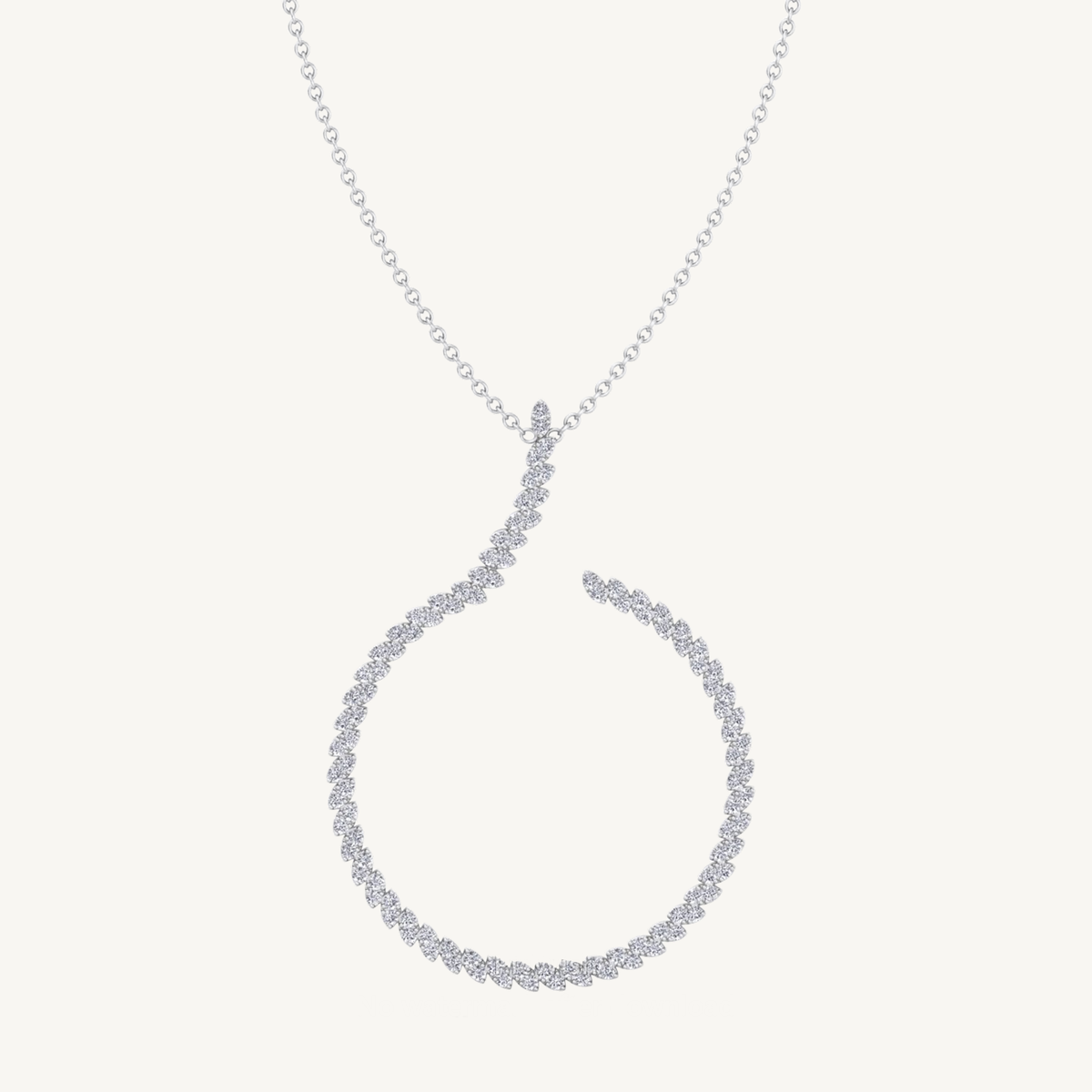 4.8CT T.W. Circle Swirl Pendant with Marquise Shape