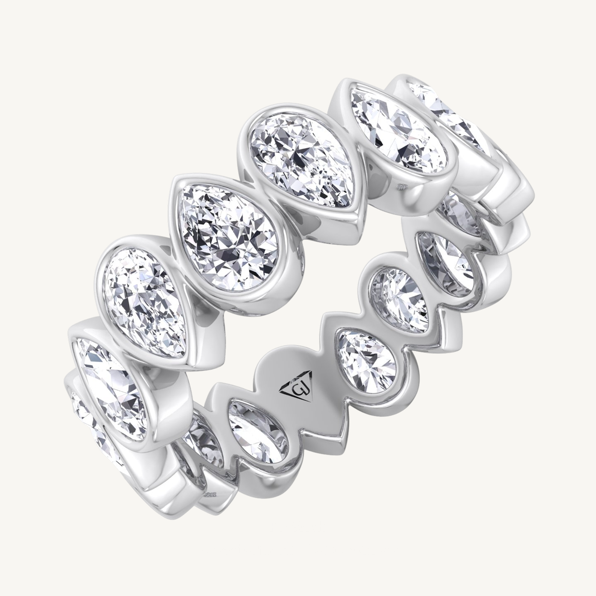 Bezel Set Pear Shape Diamond Eternity Band