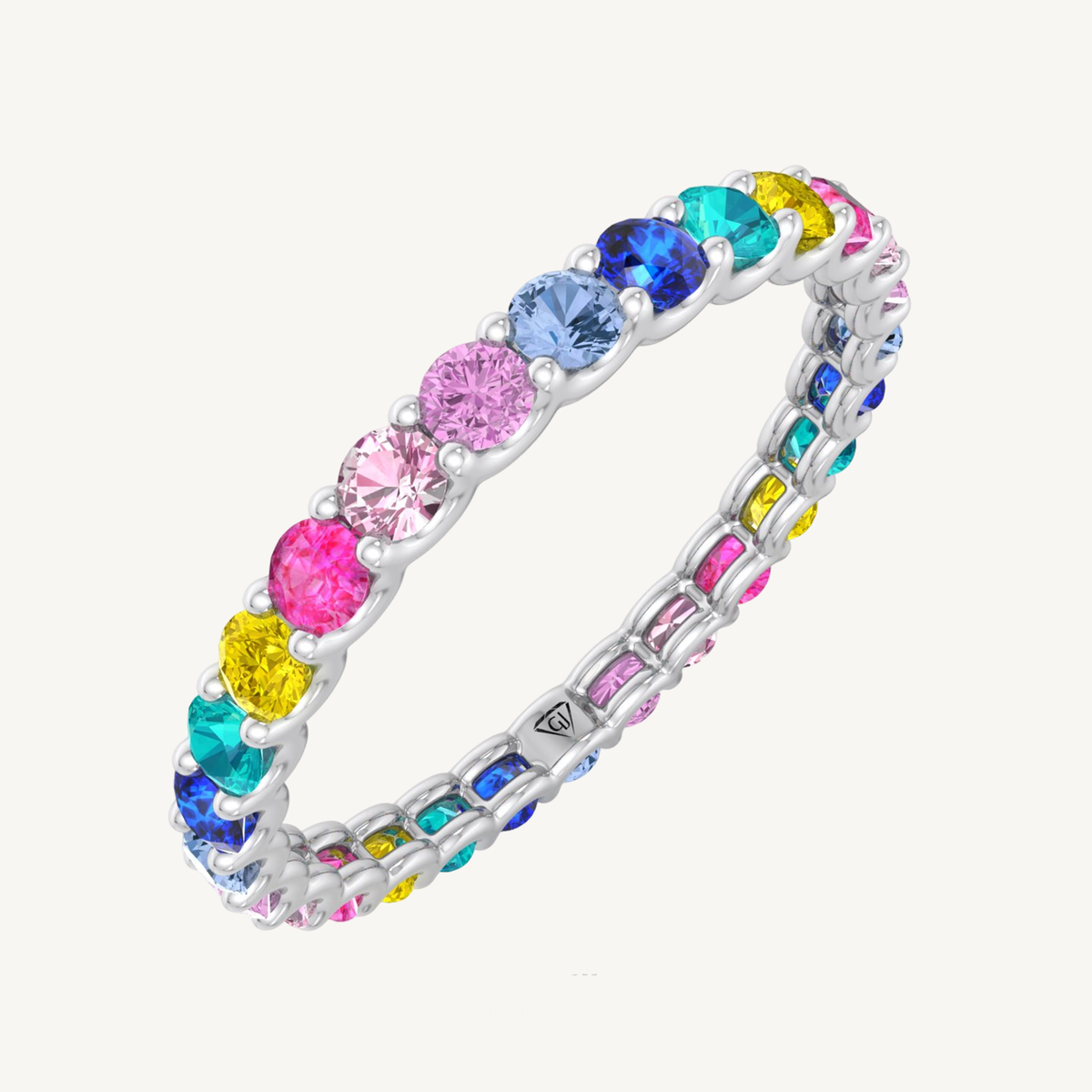Multi-Color Gemstones Eternity Band