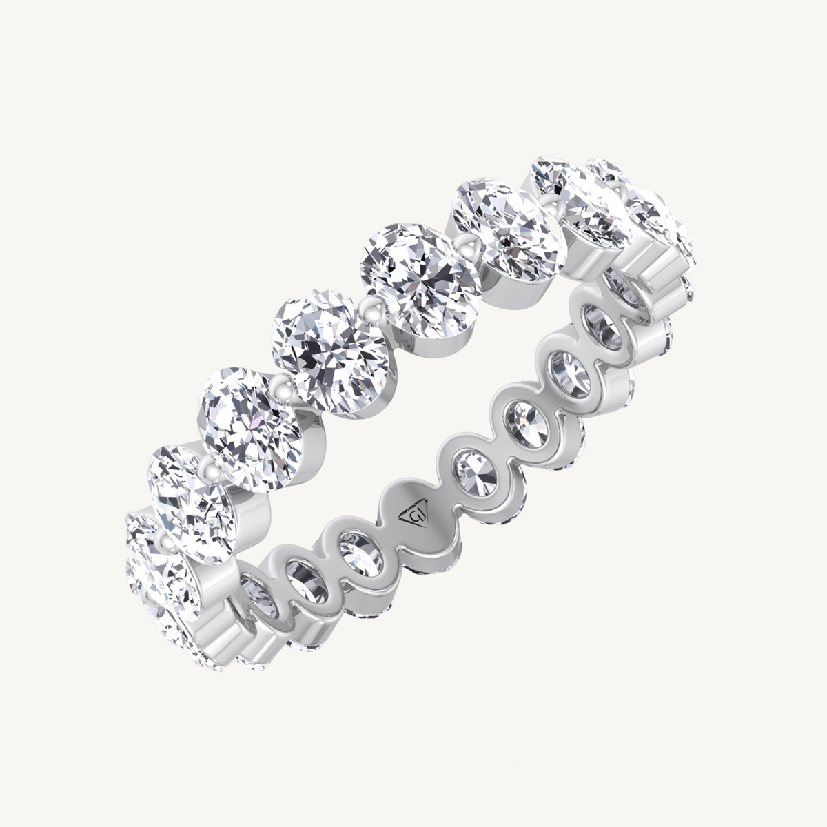 Floating Oval Shape Diamond Eternity Band