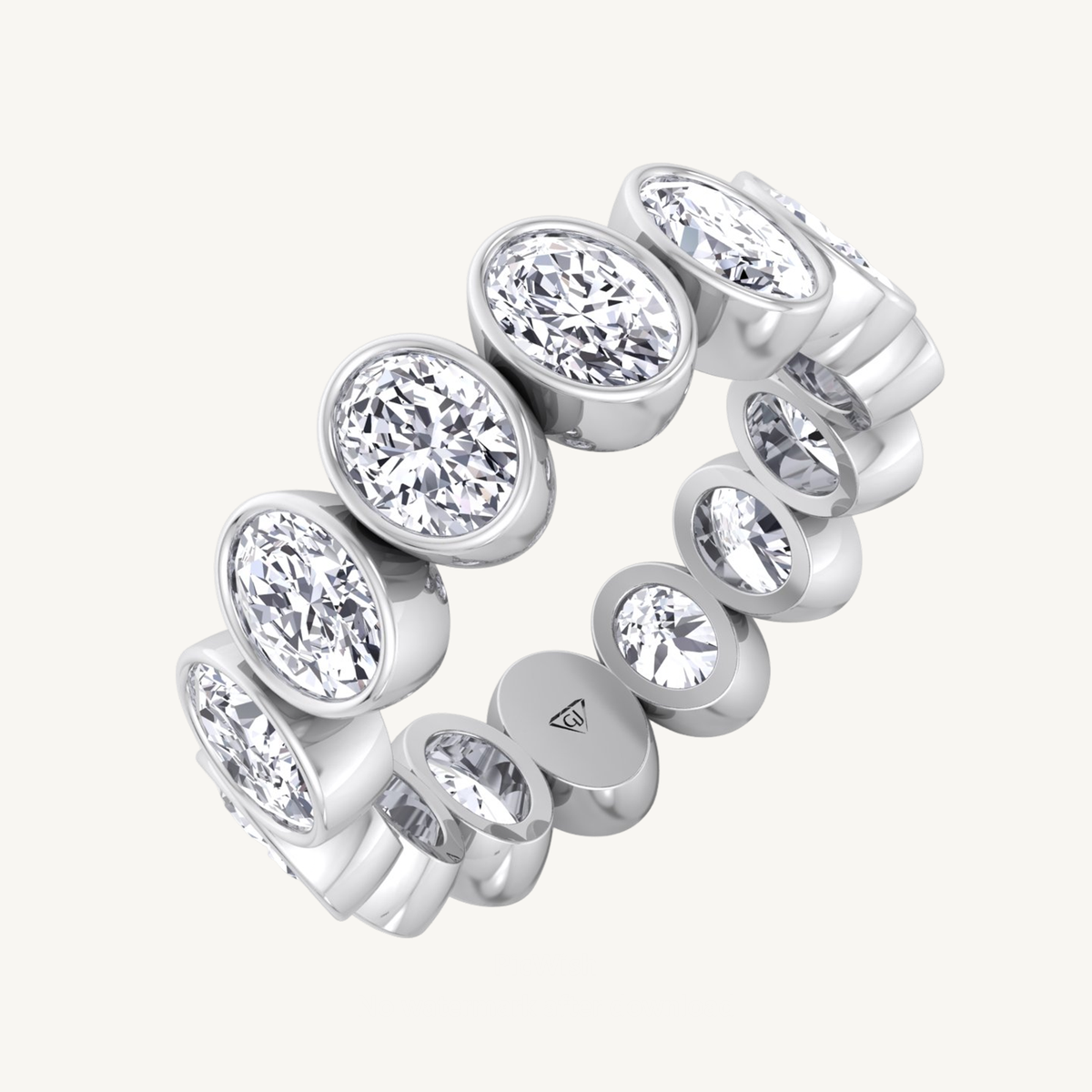 Bezel Set Oval Shape Diamond Eternity Band