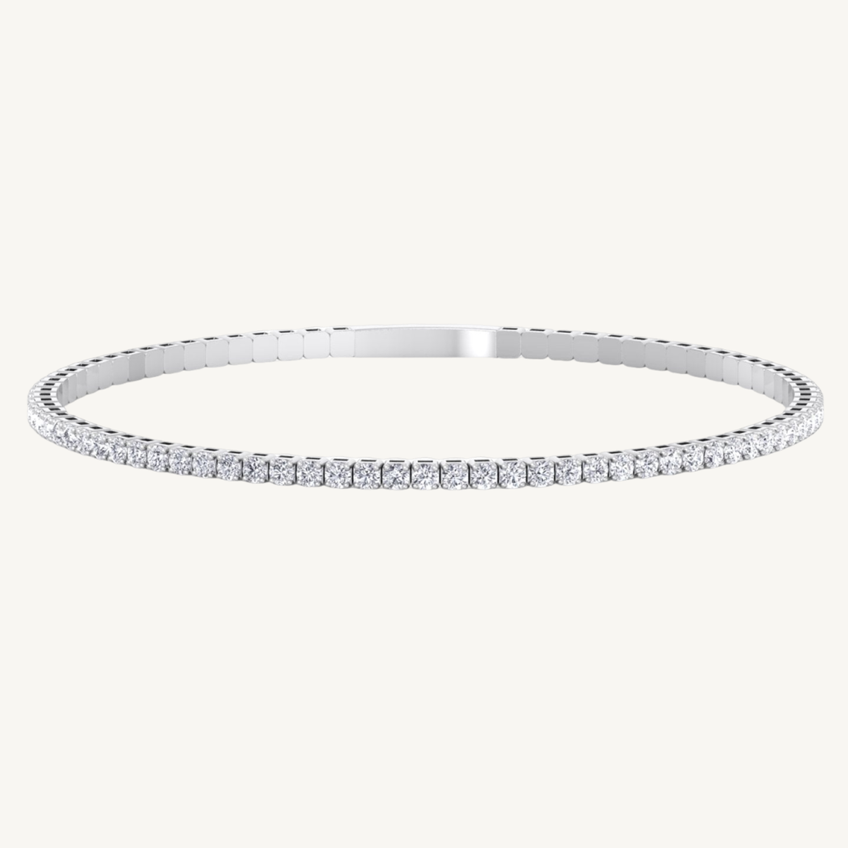 Flexible natural diamond full bangle 14K gold
