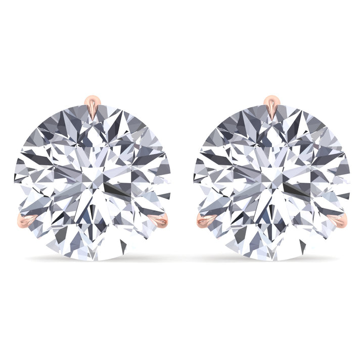 Martini Set Natural Diamond Studs, Rose Gold