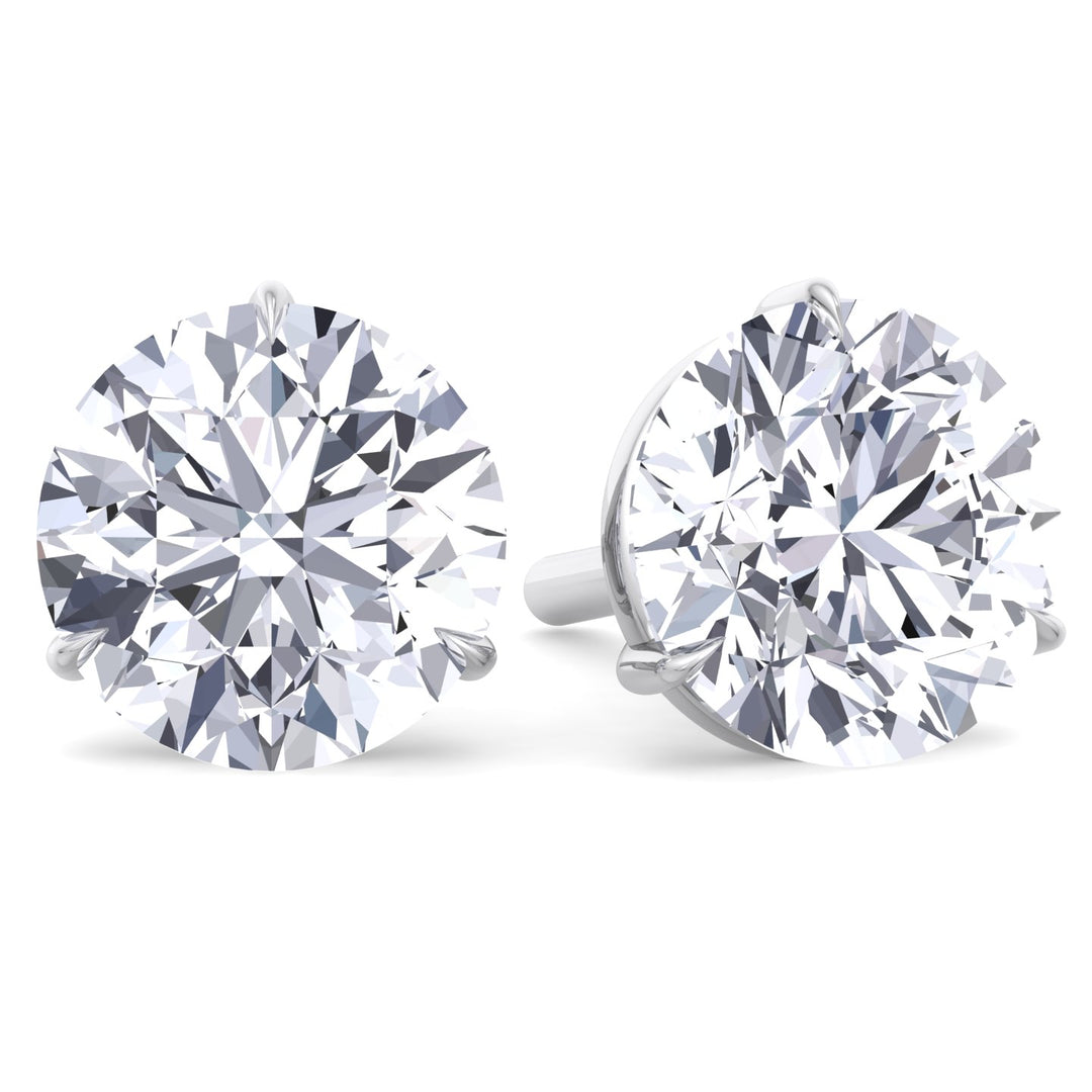 Martini Set Natural Diamond Studs, White 