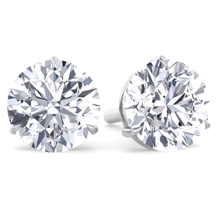 Martini Set Natural Diamond Studs, White 
